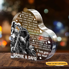 I Love You The Most - Customized Skull Couple Crystal Heart Anniversary Gifts - Wonder Skull