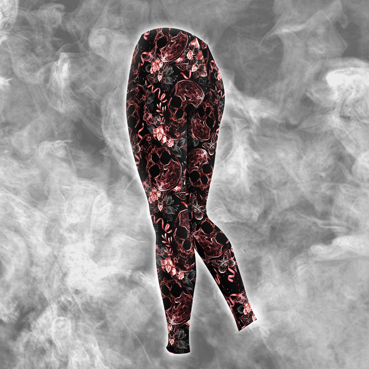 Skull Abstract Effect Butterfly Combo Hoodie and Leggings - Dark and edgy matching set with skull designs for a unique and stylish look.