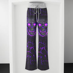 Purple Skull Lava Women's High-waisted Wide Leg Pants