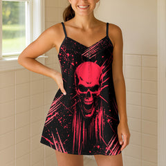 Red Skull Fury Short Cami Dress