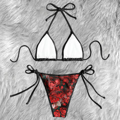 Thorns Rose & Smirks Micro Triangle Bikini Swimsuit