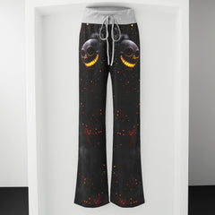 Flaming Skull Smile Women's High-waisted Wide Leg Pants