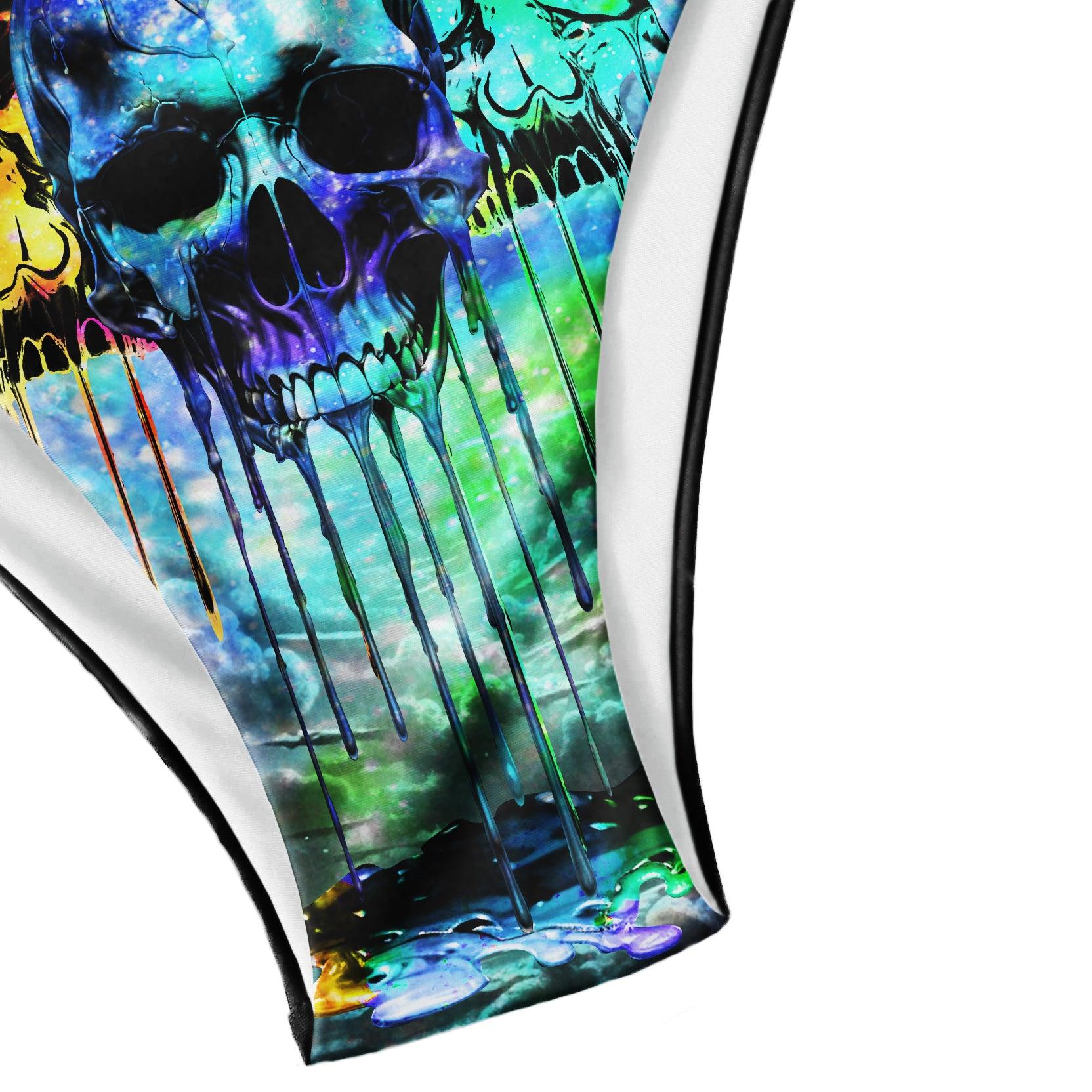 Mega Skull Green Micro Triangle Bikini Swimsuit - Wonder Skull