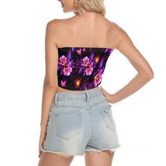 Image featuring a stylish set of women's tube top and high-waisted pants, perfect for summer outings and beachwear. The ensemble exudes a trendy and chic vibe, ideal for resort vacations, beach parties, and poolside lounging. The tube top offers a flattering silhouette, while the high-waisted pants provide comfort and style. This fashionable outfit set is a must-have for anyone looking to make a statement under the sun.