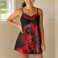 Thorned Skeleton Affliction Short Cami Dress