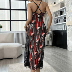 Skull Grunge Pattern Women's Lace Cami Sleepwear | Gothic, Punkrock, Lingerie for Women