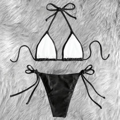 Shadow Skeleton Art Micro Triangle Bikini Swimsuit