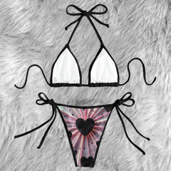 Dark Romance Heart Micro Triangle Bikini Swimsuit