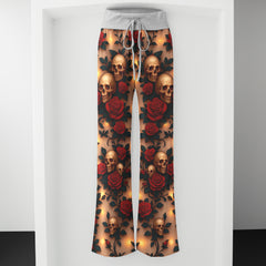 Skull Garden Obsession Women's High-waisted Wide Leg Pants