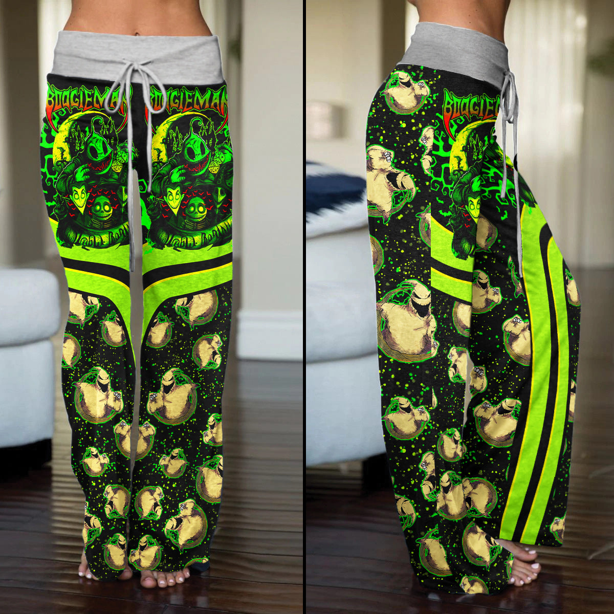 Halloween Boo Skull Art Women's High-waisted Wide Leg Pants | Wonder Skull