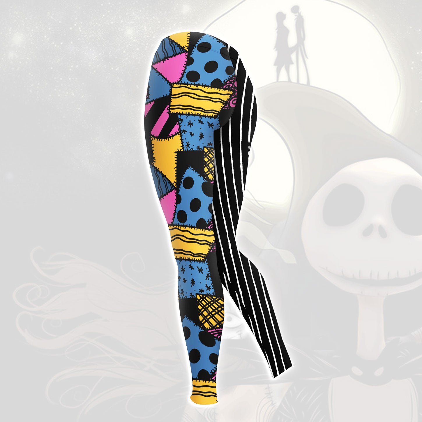 Pattern Nightmare Theme Combo Hoodie and Leggings - Dark and edgy matching set with skull designs for a unique and stylish look.