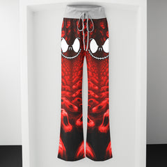 Infinite Red Skull Art Women's High-waisted Wide Leg Pants