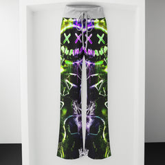 Green Purple Emo Art Women's High-waisted Wide Leg Pants