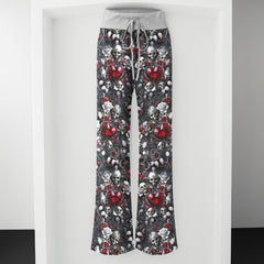 Skull Royal Pattern Women's High-waisted Wide Leg Pants