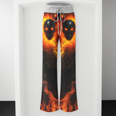 Chained Fury Skull Women's High-waisted Wide Leg Pants