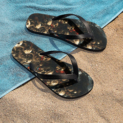 Image of a pair of beach flip flops with a sleek design, featuring a comfortable yoga mat footbed, non-slip sole, and water-friendly materials. Perfect for summer outings, beach walks, and casual occasions.