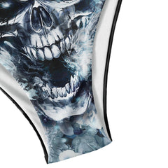 Grey Skull Smoke Gothic Micro Triangle Bikini Swimsuit - Wonder Skull