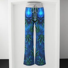 Flaming Skull Leaf Women's High-waisted Wide Leg Pants
