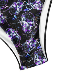 Dark Thunder Skul Pattern Micro Triangle Bikini Swimsuit - Wonder Skull