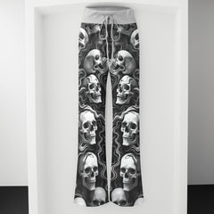 Skull Flow Pattern Women's High-waisted Wide Leg Pants