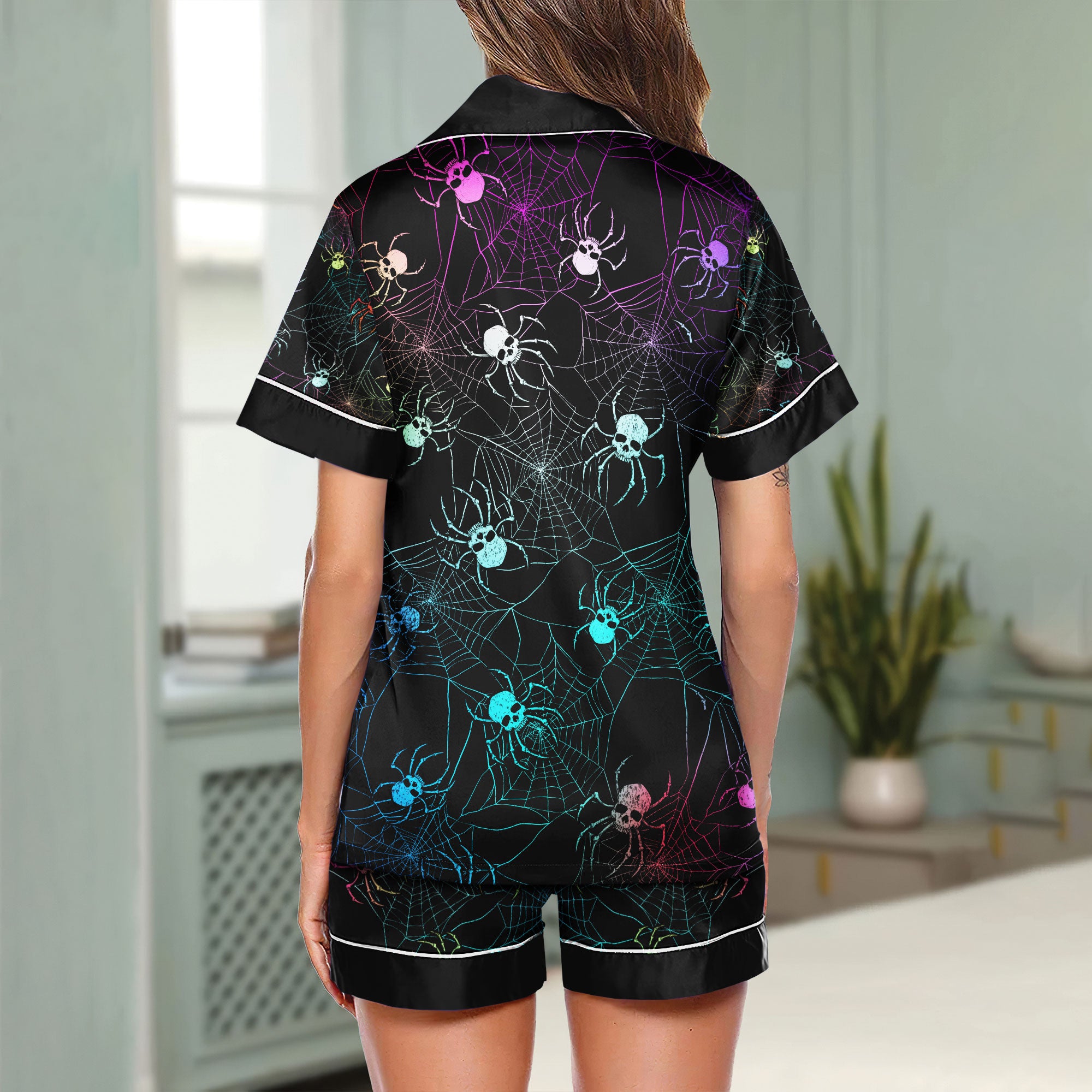 Chic and stylish women's pajama set with unique design prints and statement sleeves, Soft and luxurious fabrics make this pajama set perfect for bedtime or lounging at home.