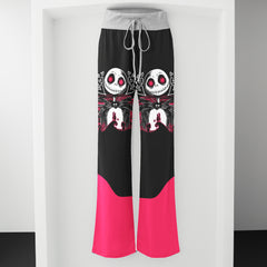 Pink Couple Art Women's High-waisted Wide Leg Pants