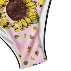 Vintage Sunflower Skull Micro Triangle Bikini Swimsuit - Wonder Skull