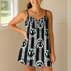 Stereo Drip Smiley Print Short Cami Dress