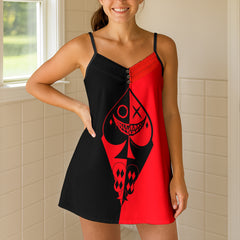 Midnight Silhouette Art Short Cami Dress