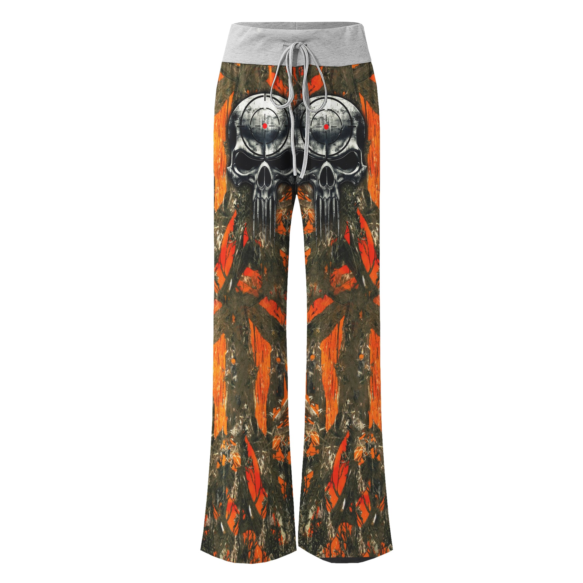 Hunting Camouflage Skull Women's High-waisted Wide Leg Pants | Wonder Skull