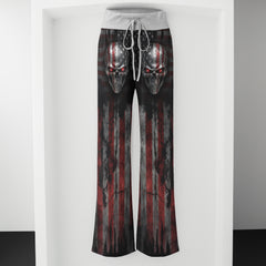 Iron Grit Liberty Skull Women's High-waisted Wide Leg Pants