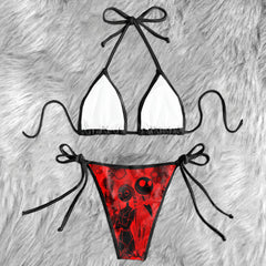 Dark Romance Skull Art Micro Triangle Bikini Swimsuit