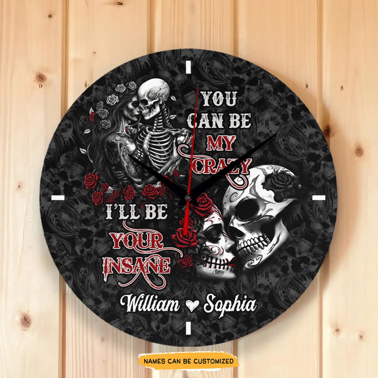 Krazy Love Elegant engraved clock, a sentimental keepsake for your special occasion and enduring love.