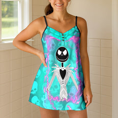 Teal Death Portal Short Cami Dress