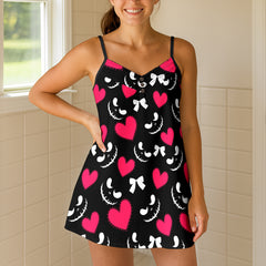 Bleeding Heart Rose Short Cami Dress