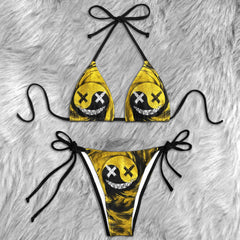 Tornado Skull Psycho Micro Triangle Bikini Swimsuit - Wonder Skull