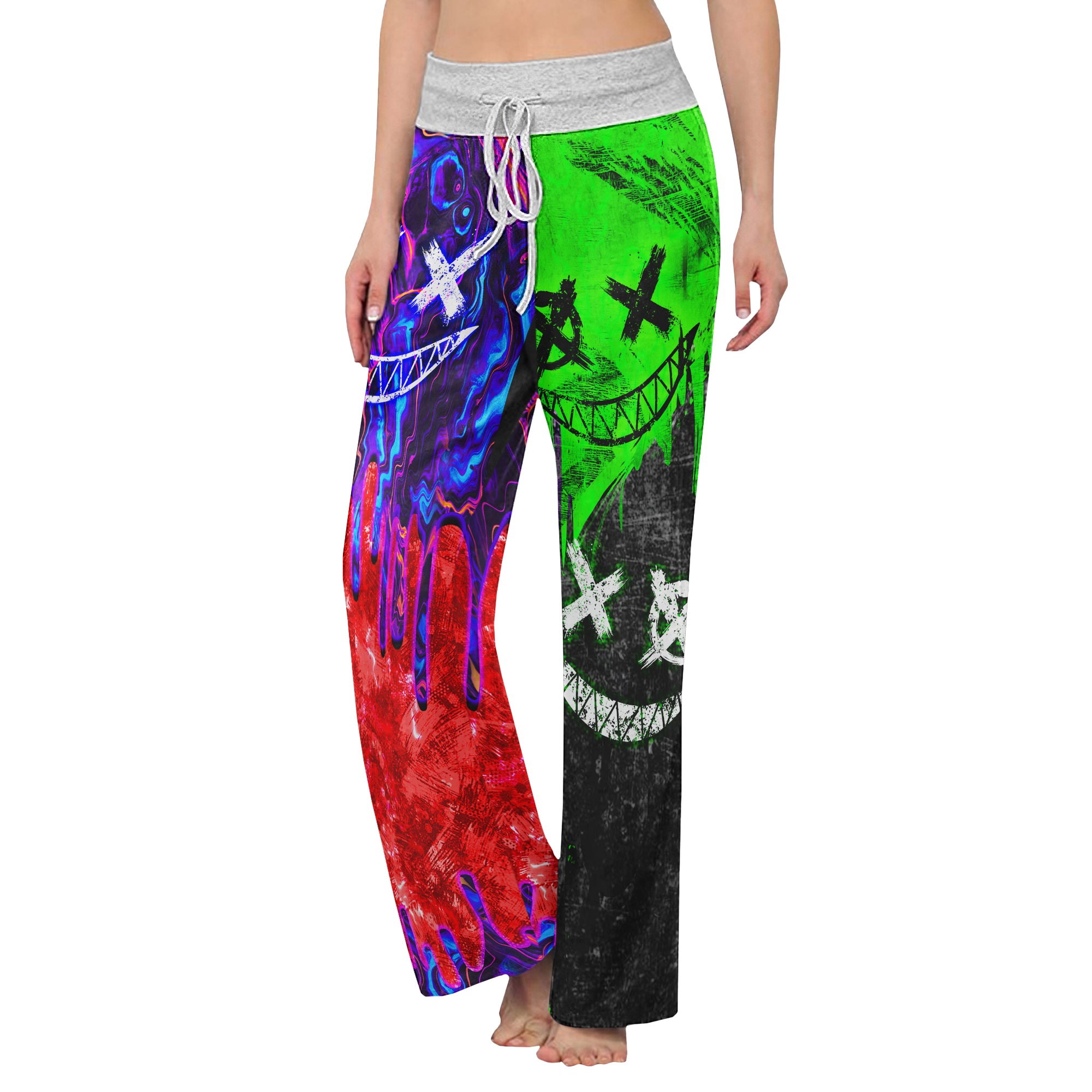 Liquid Color Abstract Women's High-waisted Wide Leg Pants | Wonder Skull
