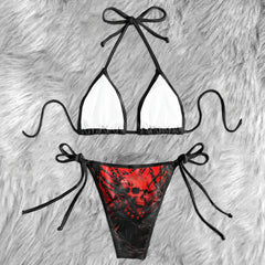 Chained Hell Skull Art Micro Triangle Bikini Swimsuit