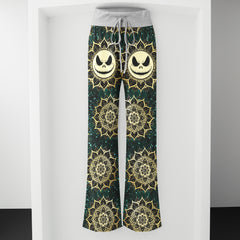Golden Grin Mandala Women's High-waisted Wide Leg Pants