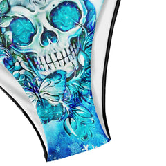 Blue Crystal Skull Ice Micro Triangle Bikini Swimsuit - Wonder Skull