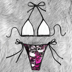 Purple Skull Seduction Micro Triangle Bikini Swimsuit