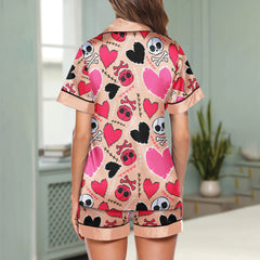 Chic and stylish women's pajama set with unique design prints and statement sleeves, Soft and luxurious fabrics make this pajama set perfect for bedtime or lounging at home.