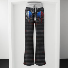 Rebel Patriot Track Art Women's High-waisted Wide Leg Pants