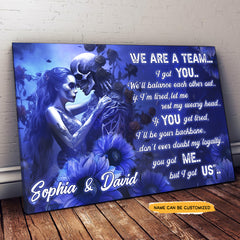 My Loyalty - Custom Personalized Names Gothic Skull And Roses Canvas