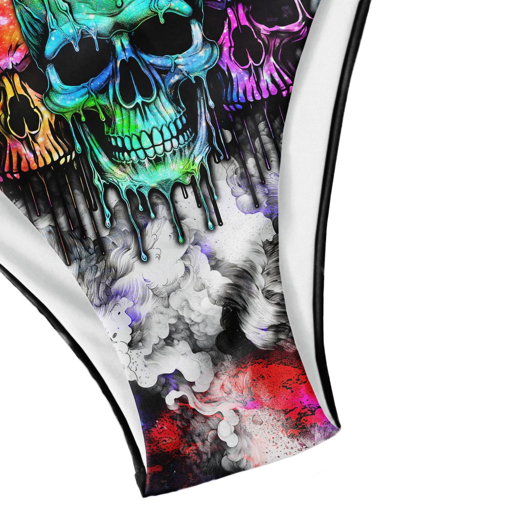 Dark Skull Color Micro Triangle Bikini Swimsuit - Wonder Skull