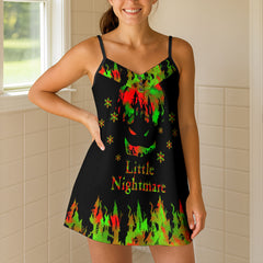 Crimson Skeleton Castle Short Cami Dress