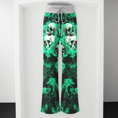 Green Soul Skull Women's High-waisted Wide Leg Pants