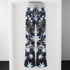 Holographic Couple Skeleton Women's High-waisted Wide Leg Pants