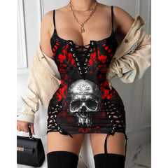 Express your personal style with the Hot Gothic Dress, a timeless piece featuring a unique Black Red Skull Vintage, perfect for enhancing your daily fashion routine.