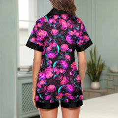 Chic and stylish women's pajama set with unique design prints and statement sleeves, Soft and luxurious fabrics make this pajama set perfect for bedtime or lounging at home.